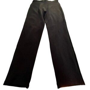 Mitchie's Women's Large Black Straight Leg Pants High Waist Faux Suede Stretch